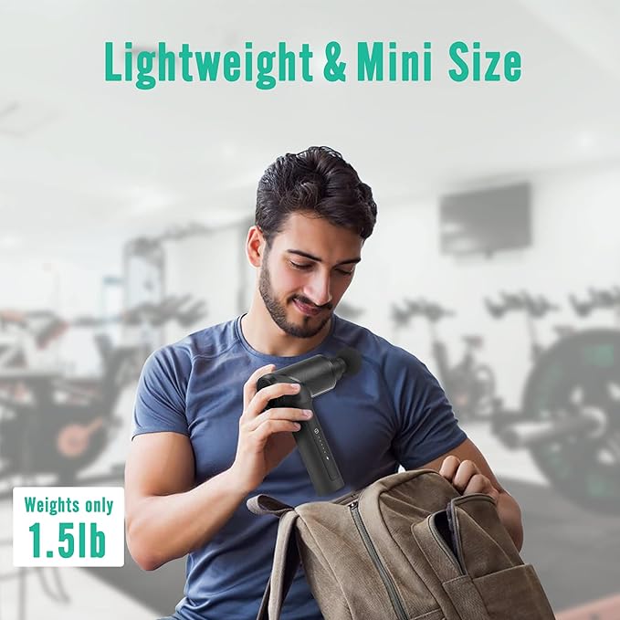 Medcursor Massage Gun, High Intensity Brushless Motor, Handheld Percussion Deep Tissue Massager with 6 Massage Heads for Sore Muscle and Stiffness, Gifts for Father/Dad (Gray)