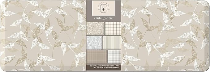 Anti Fatigue Mat by Laurel Lane Co. – Designer Anti Fatigue Mats for Kitchen Floor, Kitchen Mats for Floor, Desk Mat – Cushioned 0.75" Thick – Stain Resistant – Non-Skid Bottom – 20" x 60"