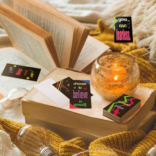 Jinei 300 Inspirational Affirmation Cards Positive Motivational Cards Small Mini Encouragement Quotes for Women Church End of the Year Teacher Gifts(Geometric Style)