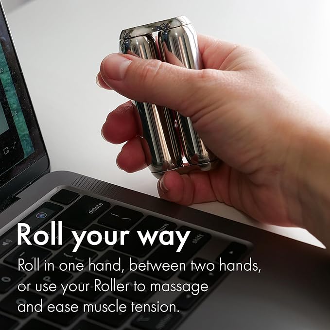 ONO Roller - Handheld Fidget Toy for Adults | Help Relieve Stress, Anxiety, Tension | Promotes Focus, Clarity | Compact, Portable Design | Stainless Steel Junior Size