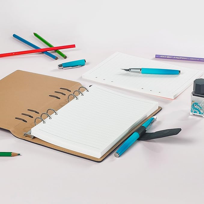 A5 Line Loose Leaf Refill Paper, 135 Sheets Planner Refills, 6-Ring Binder Refill, 100GSM College Ruled Insert Papers for Notebooks, School, Office, College Notes, Journals & Note-Taking