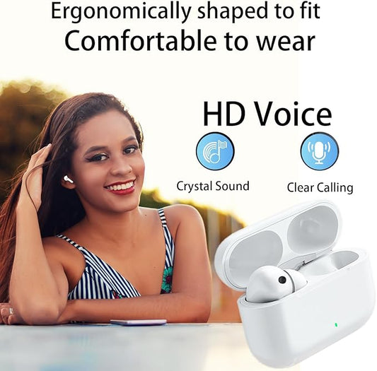 True Wireless Earbuds Bluetooth 5.3 Mic Noise Cancelling IPX7 Waterproof Hi-Fi Stereo Sound Long Battery Auto Pairing for iPhone/Android