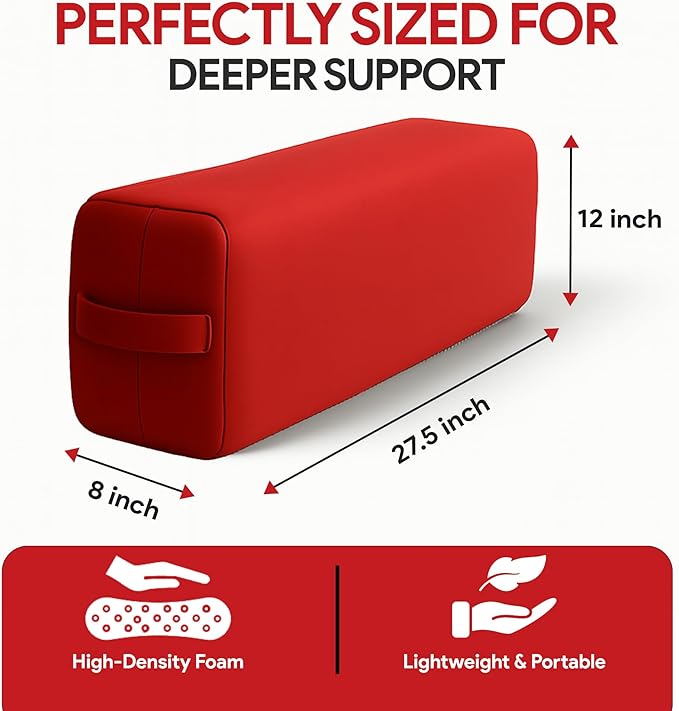 Yoga Bolster Pillow Rectangular Meditation Cushion Cotton