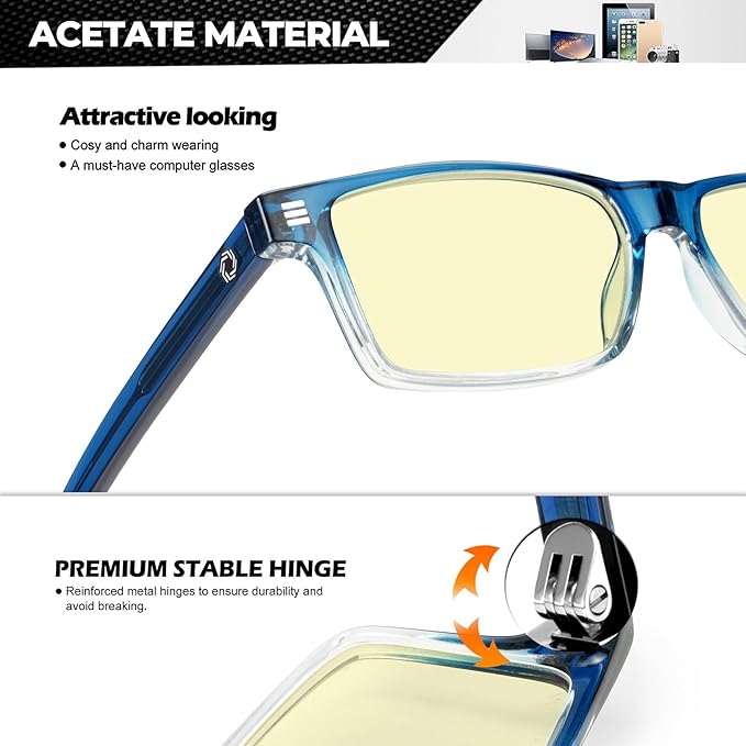 ANYLUV Blue Light Glasses Men Woman, Blue Light Blocking Glasses for Computer Gaming, Eye Strain Relief Eye Protection