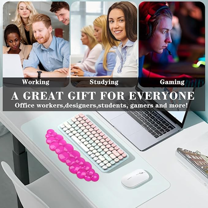 Gel Cloud Keyboard Wrist Rest, Cute Wrist Support and Arm Support Keyboard Rest for Keyboard Typing Pain Relief,Suitable for Office/Computer/Laptop/Gaming(Keyboard Wrist Rest Red)