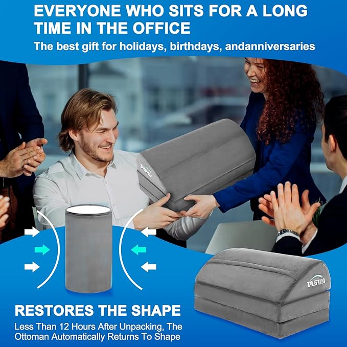 TALSTILA Foot Rest for Under Desk at Work, Under Desk Footrest, Ergonomic 3 Adjustable Heights Footrests, Footrest with Feet Warm Pocket, for Office Desks & Office Chair - Back & Leg Hip Pain Relief