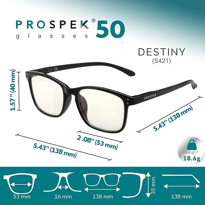 Prospek Blue Light Glasses I Computer Eyeglasses for Men and Women I Blue Light Blocking with Clear Lens I DESTINY
