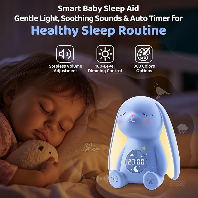 2025 Mom's Choice Awards | White Noise Sound Machine Baby with Night Light, Cry Detection,100 Soothing Sounds, App Control, 150% Battery Life, 50% Faster Sleep, Newborn Essentials