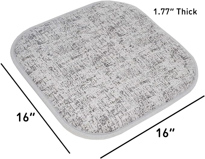 Sweet Home Collection Chair Cushion Memory Foam Pads Honeycomb Pattern Slip Non Skid Rubber Back Rounded Square 16" x 16" Seat Cover, 12 Pack, Broadway Blue/Black