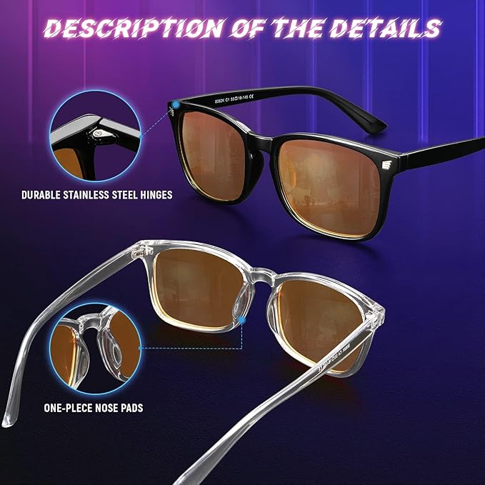 livho High Tech Blue Light Glasses - Advanced up to 99% Blue Light Blocking Computer Glasses - Screen Fatigue & UV Protection