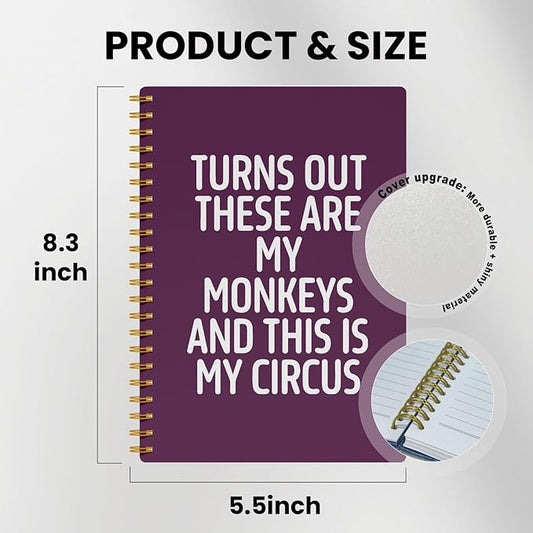 EKGJW Funny Notebooks for Work,Violet Aesthetic Journal, Funny Boss Day Gifts, Boss Gifts for Men Women, Funny Gifts for Boss, Boss Office Decor, Spiral Notebook 5.5x8.3 Inch