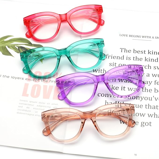 Progressive Multifocus Reading Glasses for Women Men Blue Light Blocking Computer No Line Multifocal Readers