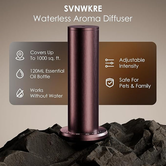 Waterless Essential Oil Diffuser,Oil Diffuser,Aromatherapy Diffusers,Scent Diffusers for Home,Large Room, Hotel Scent Diffuser, 1000sq.ft, Aroma Diffusers (Dark Purple)
