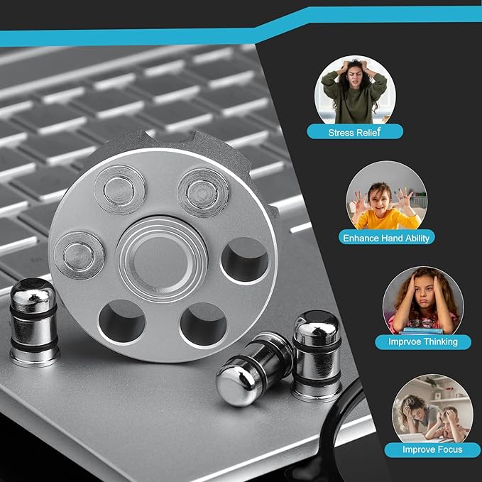 Cool Alloy Fidget Spinner Toys Metal for Kids Adults, Fidget Cube Block Chain Small Sensory Gadget Finger Hand Spinner Cool Gadget Stuff Gift for Men, Desk Spining Top Toy Best Gift Party Favors