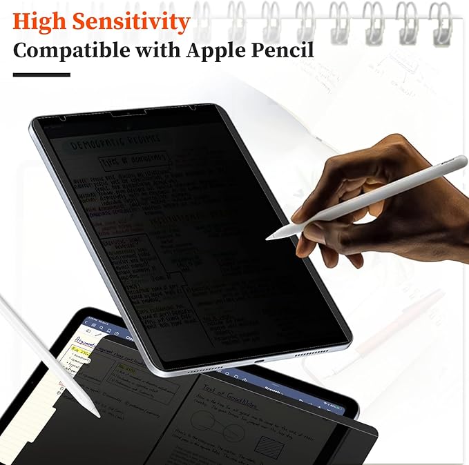 360° Magnetic Privacy Screen Protector for iPad 10.2" 9th/8th/7th Gen (2021 2020 2019), Anti Glare iPad 10.2 inch Privacy Filter, High Sensitive Bubble Free