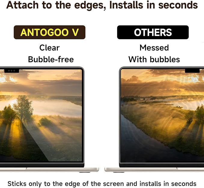 Tempered Glass Screen Protector Compatible with MacBook Air 13''&13.6'' (M2/M3/M4, 2022-2025), Not Anti-Glare, 9H Hardness, No Bubbles/Lines, Anti-Scratch, Clear