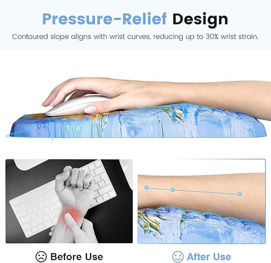 Ospelelf Mouse Pad with Wrist Rest Ergonomic Comfortable Pain Relief Mousepad Wrist Support for Computer Sunflower