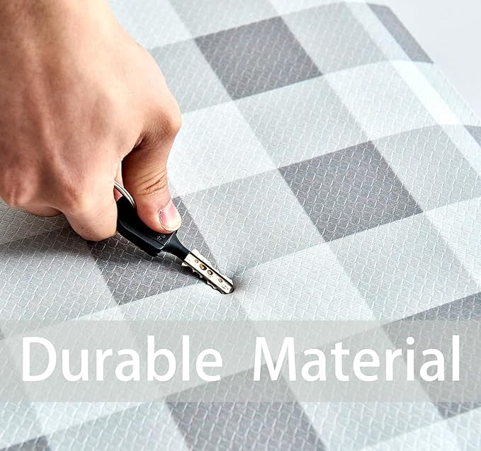 Anti Fatigue Kitchen Rugs Farmhouse Kitchen Mats for Floor,Cushioned Non-Slip Ergonomic Comfort Rug Standing Mat for Kitchen,Doing Dishes,Floor,Home,Office,Laundry,Plaid Grey 17.3"x39"