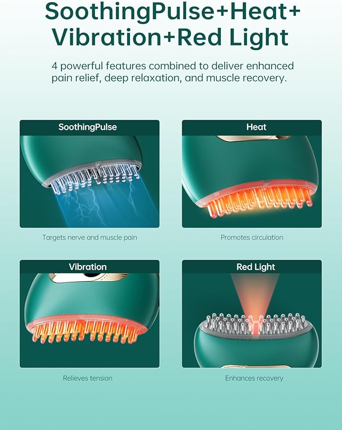 Carpal Tunnel Relief Massager – Hand Massager for Arthritis and Carpal Tunnel, Tennis Elbow, Wrist & Thumb Pain, Instant Pain Relief for Muscle, Joint & Nerve with Heat, Vibration (Green)