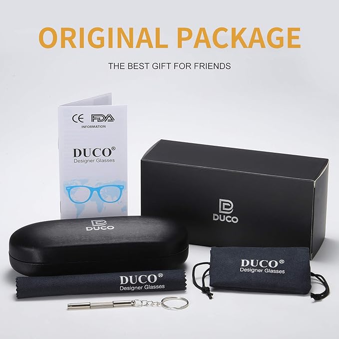 DUCO Small Round Blue Light Glasses For Women Men Blue Ray Blocking Glasses 8215