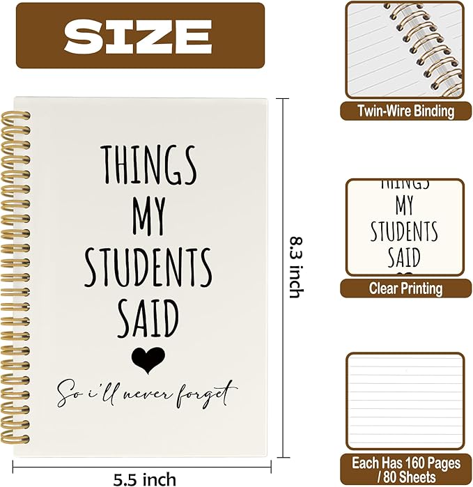 CUANFDDSF Teachers Appreciation Gifts Notebook, Back to School Teacher Gifts Journal Notebooks for Note Taking,Writing Pads,Thank You Teacher Gift Hardcover Spiral Notebook 5.5x8.3 Inch