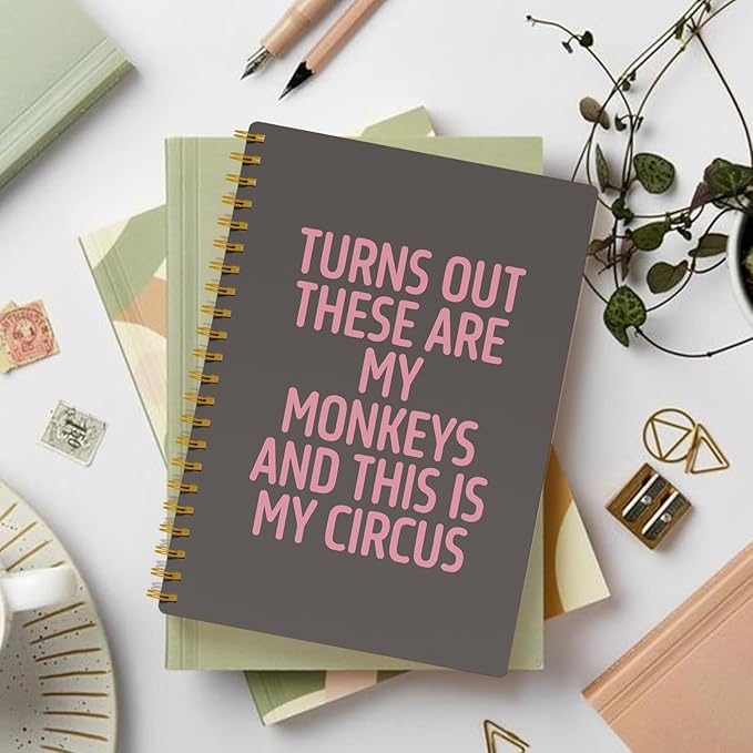 EKGJW Funny Notebooks for Work,Brown Aesthetic Journal, Funny Boss Day Gifts, Boss Gifts for Men Women, Funny Gifts for Boss, Boss Office Decor, Spiral Notebook 5.5x8.3 Inch