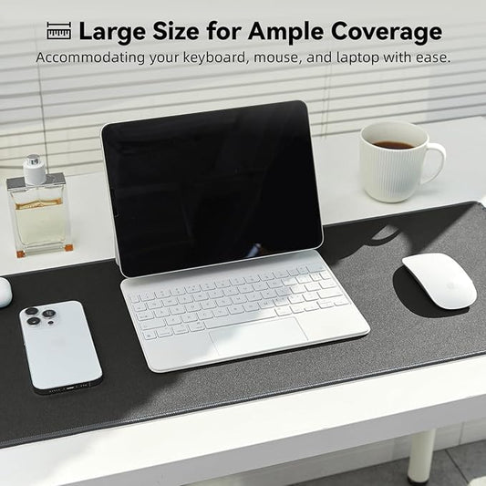 Waterproof Large Gaming Mouse Pad with Durable Stitched Edges, Non-Slip Rubber Base, Smooth Surface Mouse Mat Desk Pad for Home Office Gaming, 27.5"x11.8"x0.08", Dark Gray