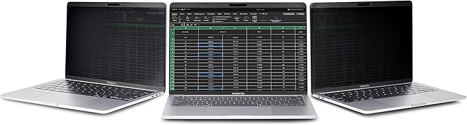 StarTech.com Laptop Privacy Screen for 15 inch MacBook Pro & MacBook Air - Magnetic Removable Security Filter - Blue Light Reducing Screen Protector 16:10 - Matte/Glossy - +/-30 Degree (PRIVSCNMAC15)