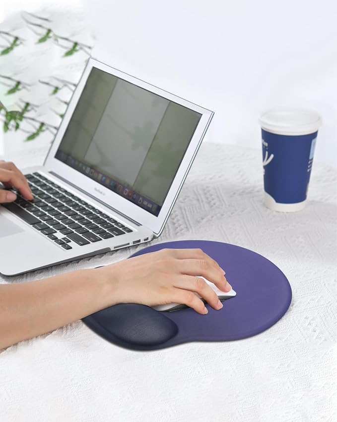 Ergonomic Mouse Pad Wrist Support, Comfortable Mouse Pad Wrist Rest, Relieve Wrist Pain Gel Mouse pad, Non-Slip Rubber Base Mousepad for Laptop, Computer(Gradient Klein Blue)