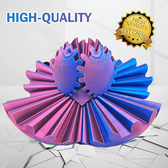 3D Printed Gear Ball Fidget Toy - Stress Relief & Anxiety Reduction Hand Spinner for Adults & Kids, Rotating Mechanical Puzzle Sphere - Quiet Sensory Desk Toy for Office, Home, or Creative Gift Idea