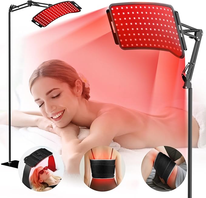 Red Light Therapy for Face Body - Infrared Lamp with Stand, 3-in-1 Use LED Light Therapy Device, 660nm Red Light & 850nm Near Infrared Light for Home Use, Ideal Gift
