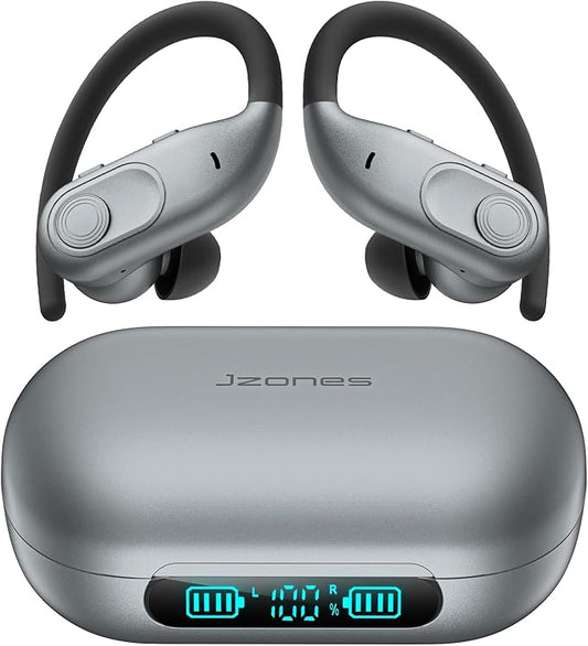 Wireless Earbuds Bluetooth Headphones 130Hrs Playtime with 2500mAh Wireless Charging Case LED Diaplay Hi-Fi Waterproof Over Ear Earphones for Sports Running Workout Gaming