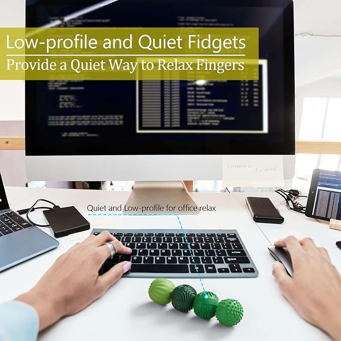 Silicone Magnetic Balls Fidget Toys for Adults & Teens,4PCS Stress Relief Sensory Toys for Autism ADHD Anxiety,Fun Textures Gadgets,Office Desk Toy,Stocking Stuffers for Women Men Teen Gift