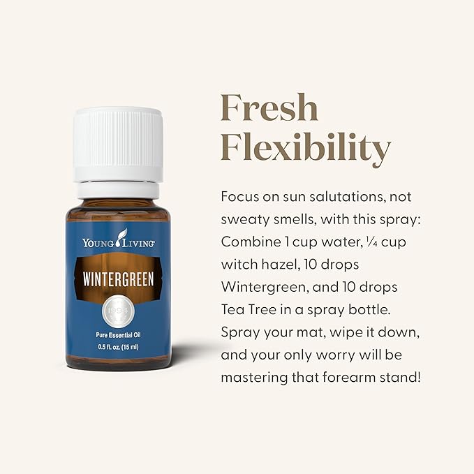 Young Living - Wintergreen Essential Oil 15 ml | Soothing Massage to Cool Fatigued Muscles | Cooling Sensation | Minty Aroma When Diffused or Inhaled | Child-Friendly Scent