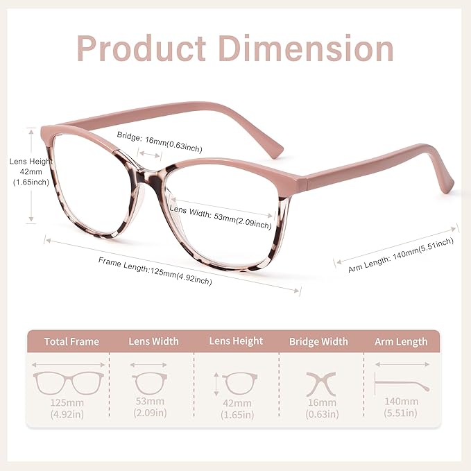 Madison Avenue TR90 Blue Light Blocking Glasses Anti Eyestrain UV Glare Blue Light Glasses for Women TV Phone Computer Gaming Eyeglasses (Pink Tortoiseshell)