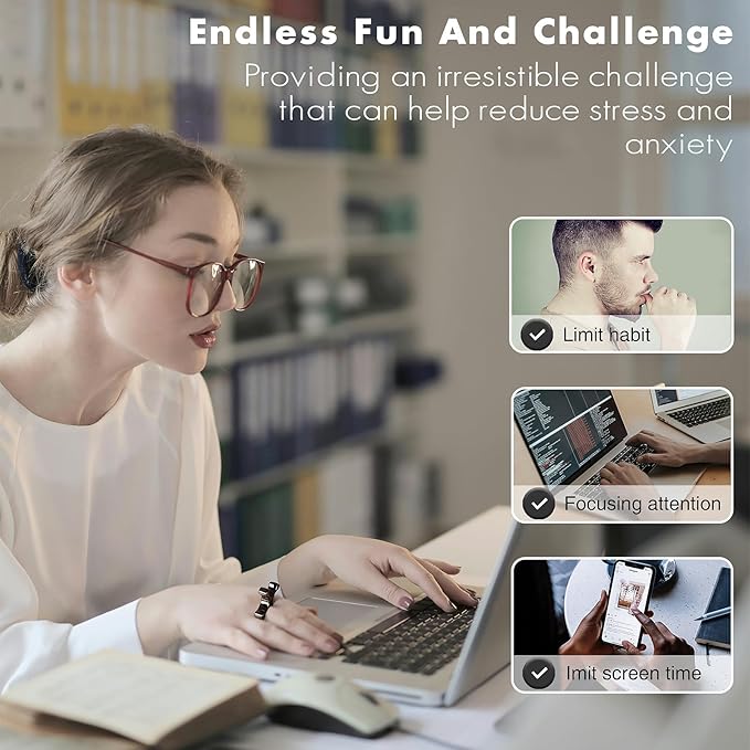 Metal Finger Fidget Flipper 2Pack - Quiet Fidget Toys Adults - Premium Fidget Roller Stim Toys for Adults - Stocking Stuffer & Top Gadget Gift Idea (Black Nickle)