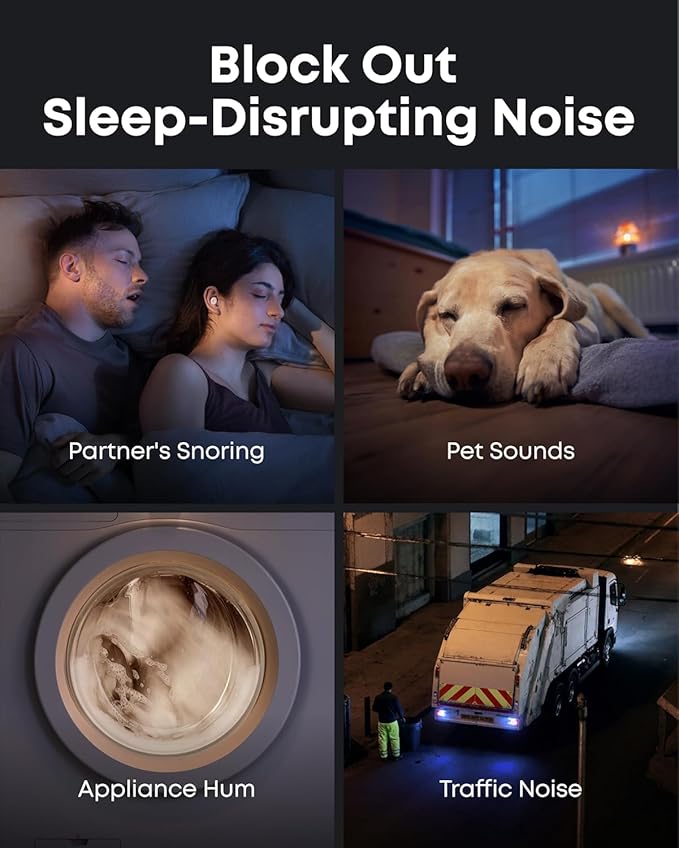 soundcore Sleep A30 by Anker Sleep Earbuds, Smart Active Noise Cancelling Sleep Headphones, Adaptive Snore-Masking System, Ultra-Comfort for Side Sleepers, 45H Playtime