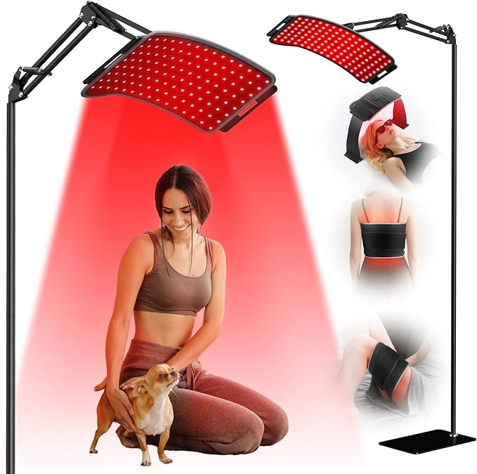 Red Light Therapy for Face Body - Infrared Lamp with Stand, 3-in-1 Use LED Light Therapy Device, 660nm Red Light & 850nm Near Infrared Light for Home Use, Ideal Gift