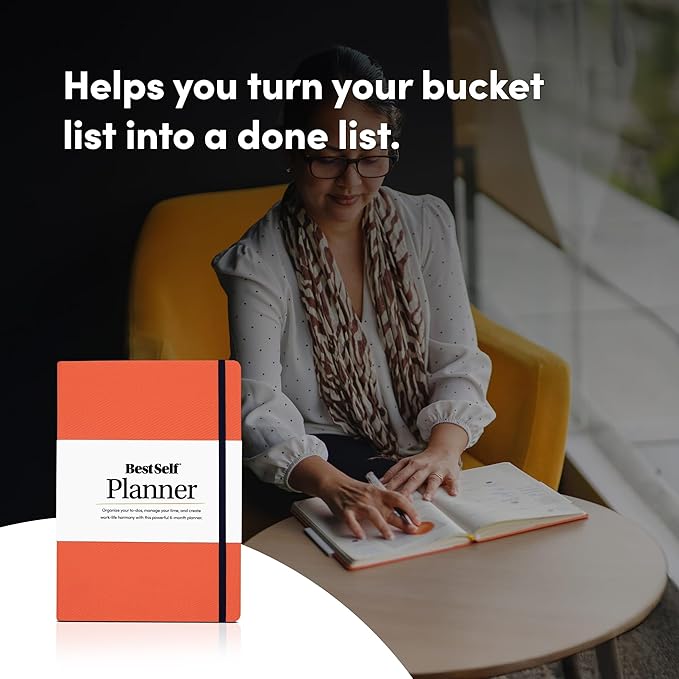 Self Planner by BestSelf โ Undated 6 Month Life Planner for Time Management, Improving Productivity, Scheduling and Achieving Goals โ 7"x10โ Notebook (Black)