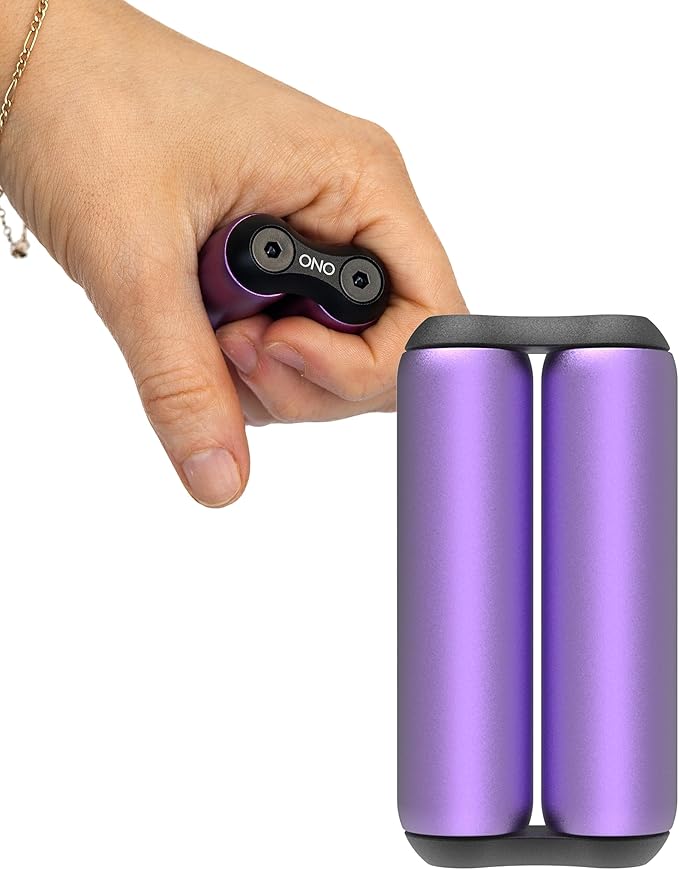 ONO Roller - Handheld Fidget Toy for Adults | Help Relieve Stress, Anxiety, Tension | Promotes Focus, Clarity | Compact, Portable Design (Junior Size/Aluminum, Purple)