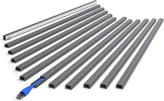 ZhiYo 204in Cord Covers for Wires on Wall, One Small Cord Hider Wall, Self-Adhesive TV Cable Hider, Paintable Wire Covers for Cords, Grey Cable Management Raceway Kit, 6X L14.2in W0.5in H0.3in