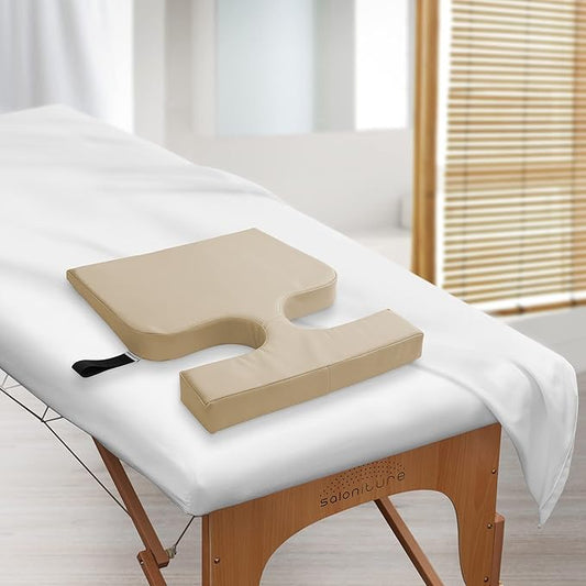 Saloniture Women's Comfort Cushion - Massage Table Wedge Bolster Pillow, Cream