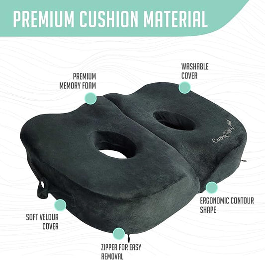 Foldable Sit Bone Seat Cushion - for Sit Bone Pain, Hip, Butt, Ischial Tuberosity, Hamstrings, and Sciatica Pain Relief - for Home, Office, and Driving…