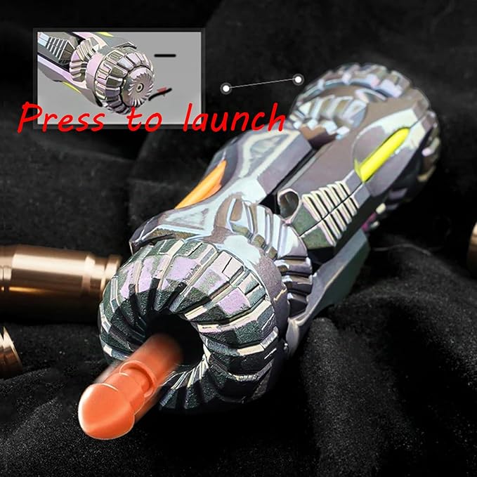 SKEDC Fidget Toys Adults, Alloy Fidget Slider Fidget Clicker Fidget Spinner, EDC Laucher Toy ADHD Tools Executive Desk Toy for Keep Focus & Relief Stress, Cool Gadgets for Men (Night Light Silver)