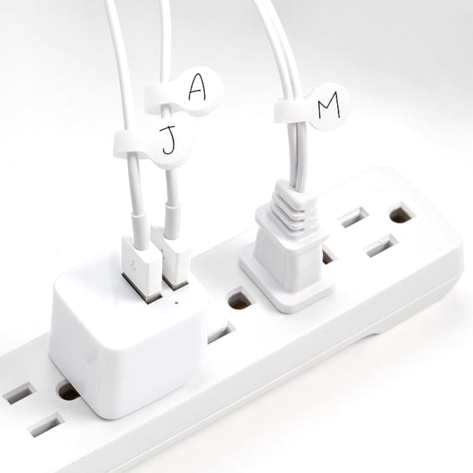 Cable Labels by Wrap-It Storage, Mini, White (60 Pack) Cord Labels, Wire Labels, Cable Tags and Wire Tags for Cable Management and Organizer for Electronics, Computers and More