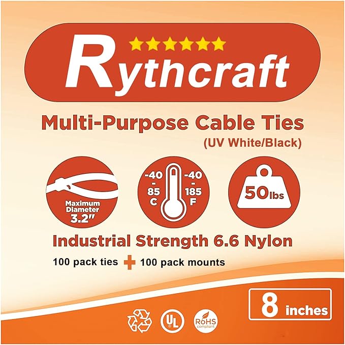 100 Pack 1.1 inch Zip Tie Adhesive Mounts Self Adhesive Cable Tie Base Holders with Multi-Purpose Tie wire clips with screw hole,Anchor stick on wire holder with 8 inch zip ties(Black&White)