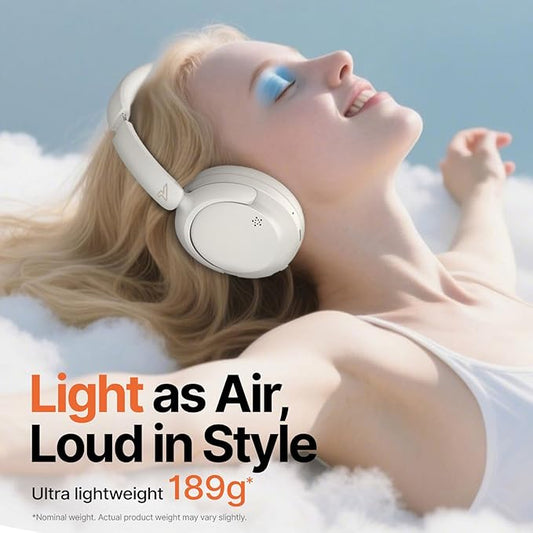 VOKALEN Hyper GO Wireless Over-Ear Noise Cancelling Headphones with Mic, 60H Playtime, Bluetooth Headset, Multi-Device Pairing, Ultra-Lightweight for Travel, Work, Study