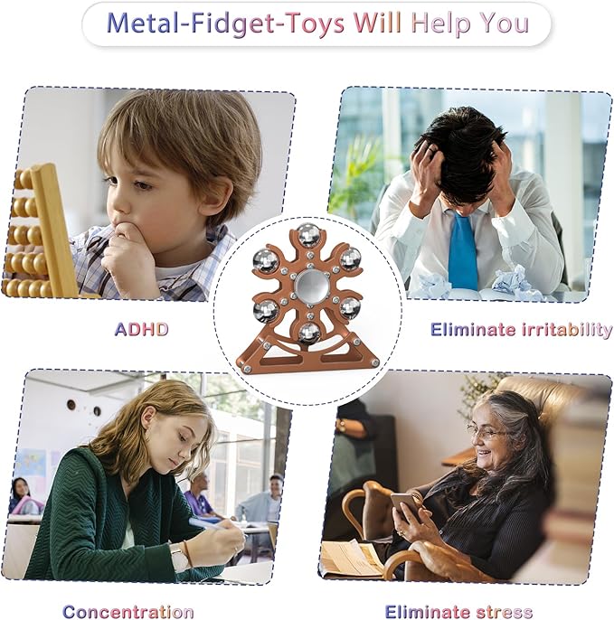 Desk-Fidget-Toys Ferris-Wheels-Spinner: Metal Kinetic-Fidget-Spinner 4mins, EDC-Toy Cool-Gadgets for School Office Christmas, ADHD Tools Gift Cool-Stuff Stress Relief Gift for Kid Children Teen Adult