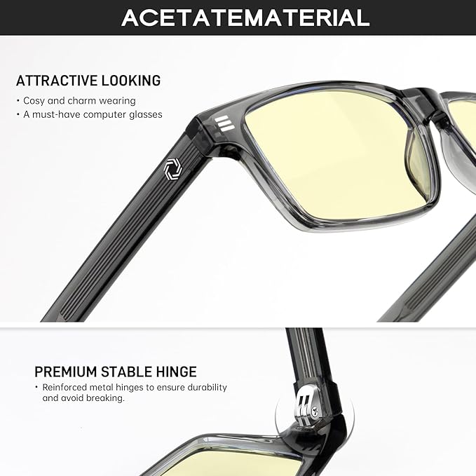 ANYLUV Blue Light Glasses Men Woman, Blue Light Blocking Glasses for Computer Gaming, Eye Strain Relief Eye Protection