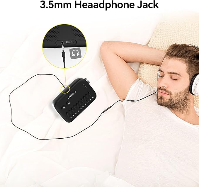 White Noise Sound Machine with 30 Soothing Sounds, Slide-Rail Button Design for DIY Scene Modes, Rechargeable & Portable Sleep Sound Machine for Adults, Baby, Kids, Travel, Gifts (Black)